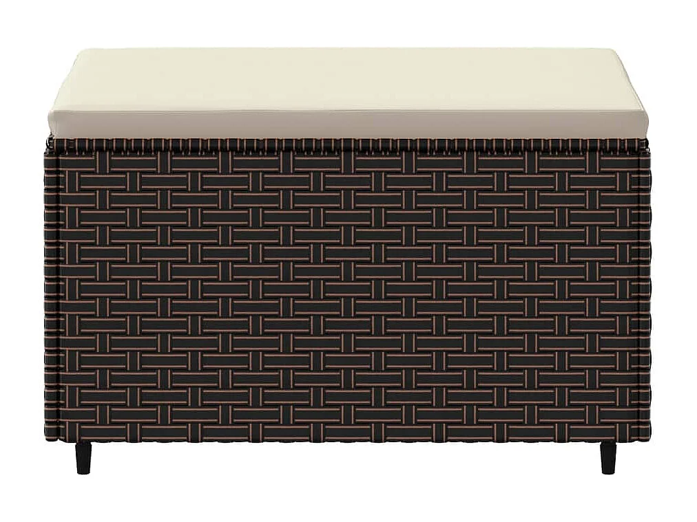 Repose-pied de jardin avec coussin marron résine tressée