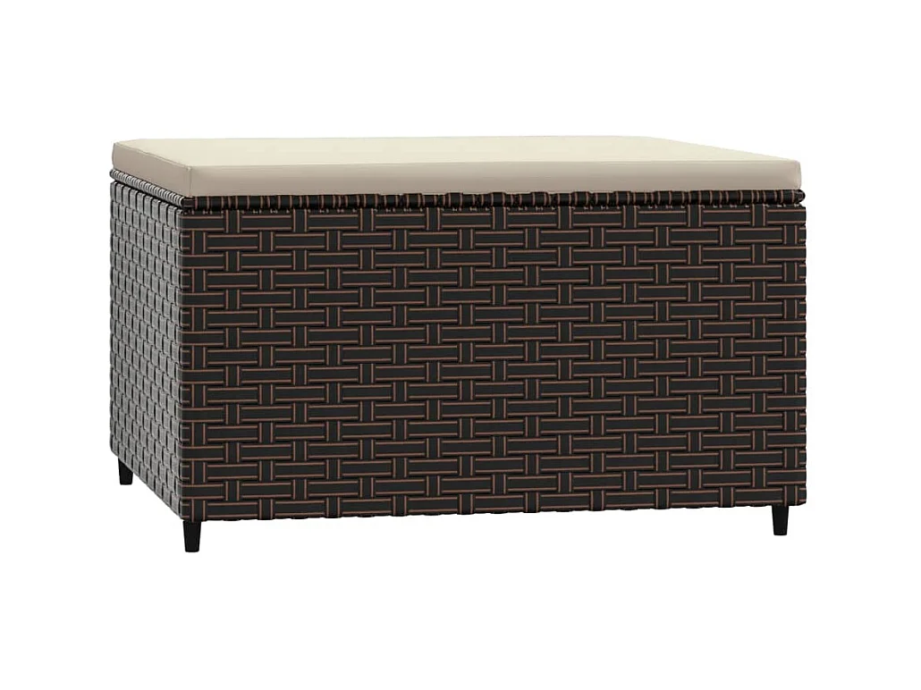 Repose-pied de jardin avec coussin marron résine tressée