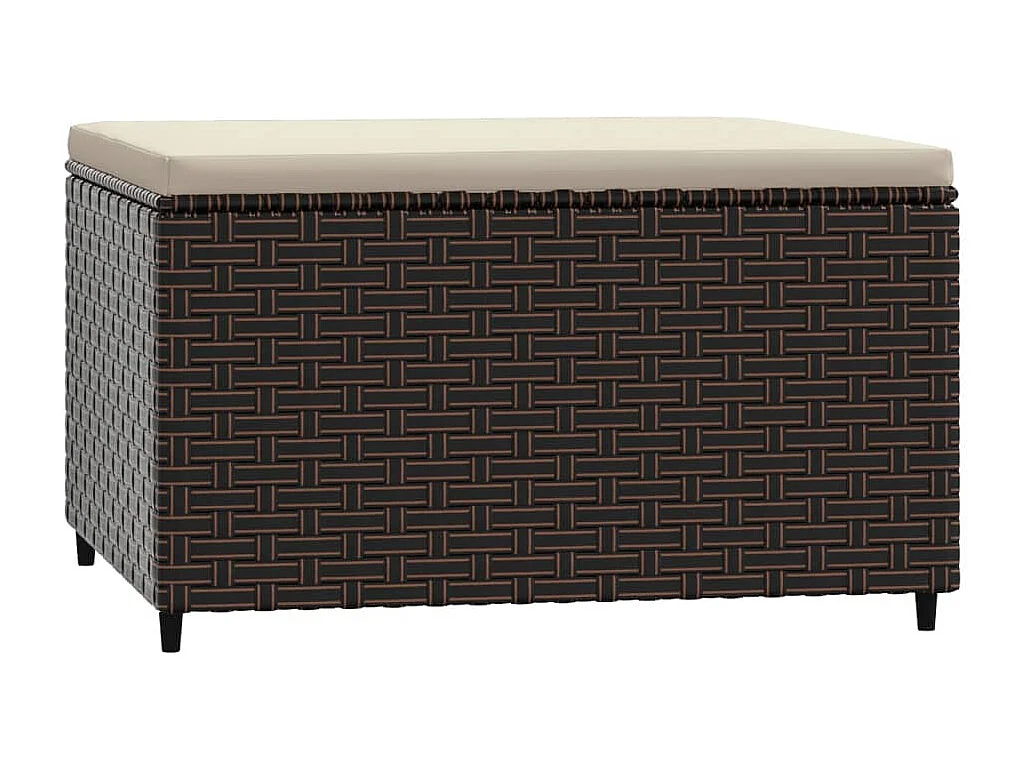 Repose-pied de jardin avec coussin marron résine tressée