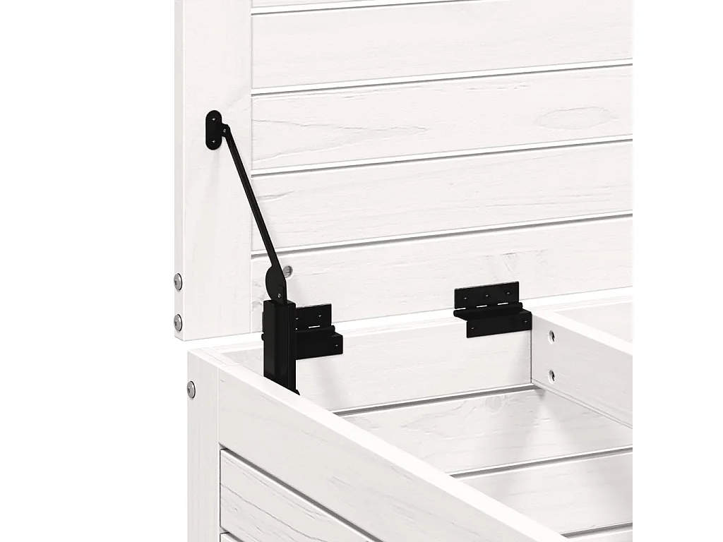 Repose-pied de jardin avec coussin blanc bois de pin massif