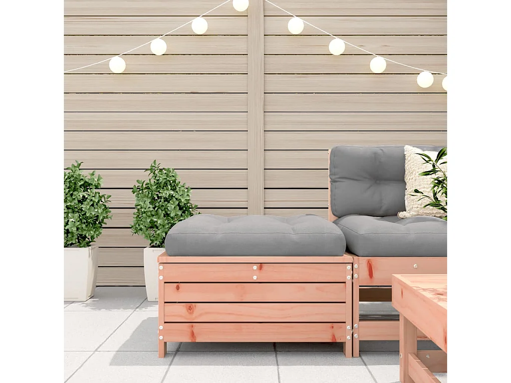 Repose-pied de jardin avec coussin bois massif douglas