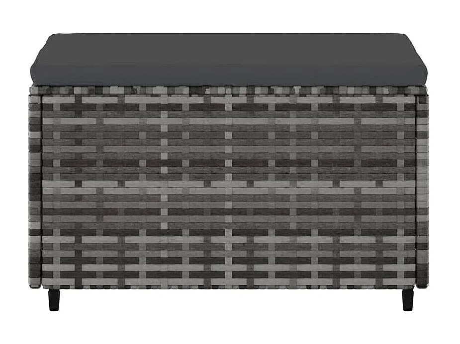 Repose-pieds de jardin et coussins 2 pcs gris résine tressée