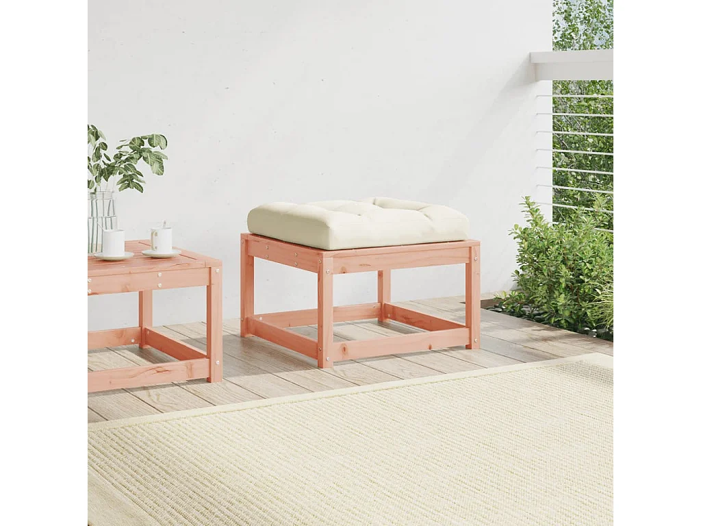 Repose-pied de jardin avec coussins bois massif douglas