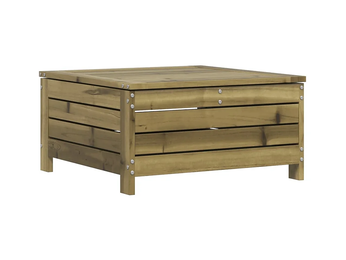 Repose-pied de jardin avec coussin bois de pin imprégné