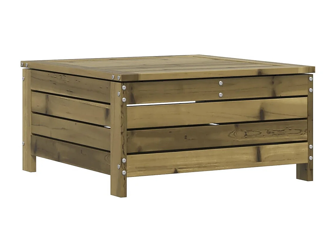 Repose-pied de jardin avec coussin bois de pin imprégné