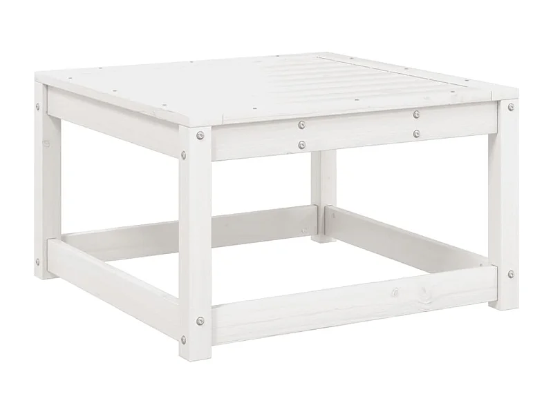 Repose-pied de jardin blanc bois de pin massif