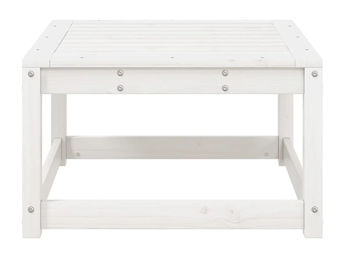 Repose-pied de jardin blanc bois de pin massif