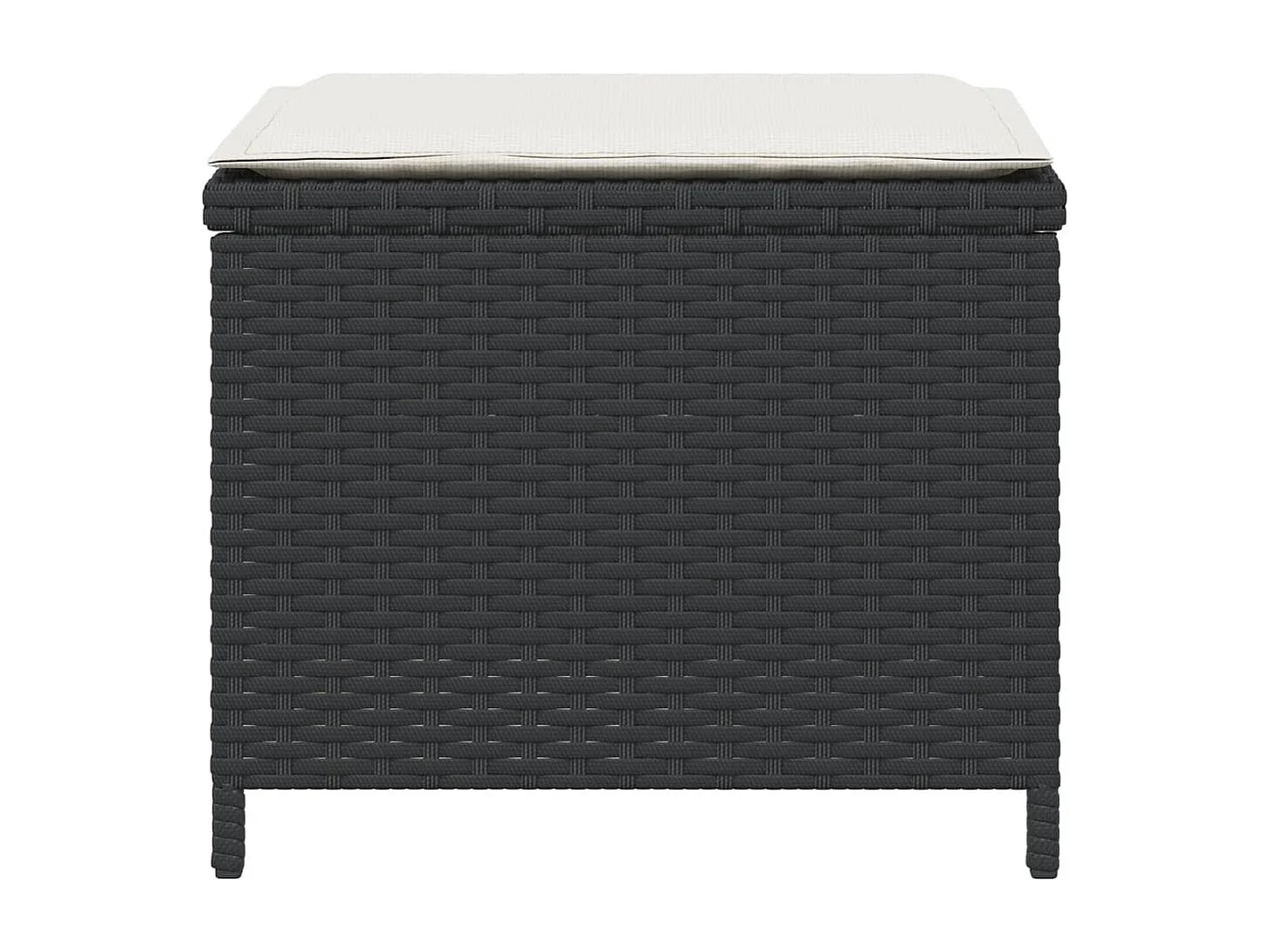 Tabourets de jardin avec coussins 4 pcs noir 40x40x35 rotin