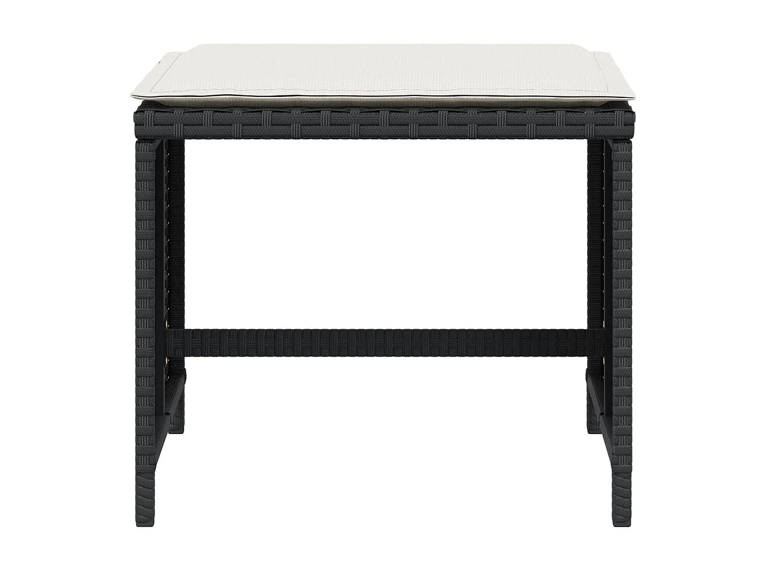 Tabourets de jardin avec coussins 4 pcs noir 41x41x36 rotin