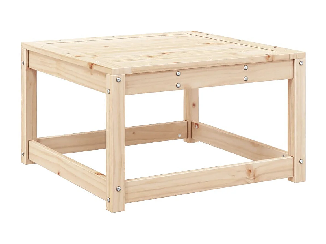 Repose-pied de jardin avec coussins bois de pin massif