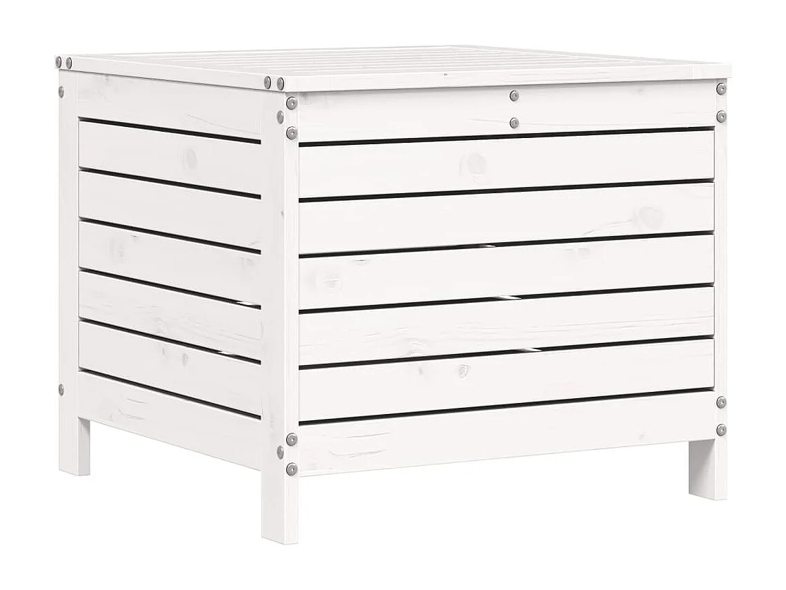 Repose-pied de jardin blanc 62x63,5x53,5 bois de pin massif
