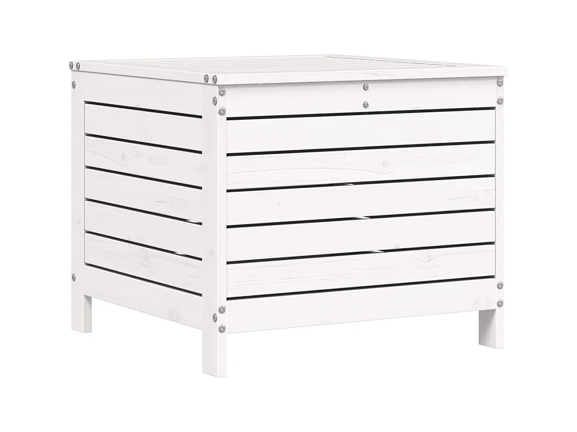 Repose-pied de jardin blanc 62x63,5x53,5 bois de pin massif