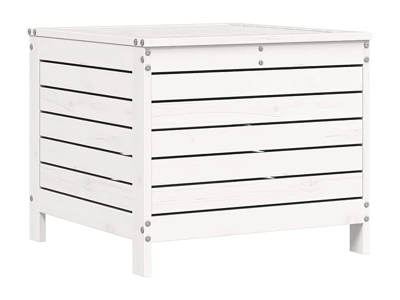 Repose-pied de jardin blanc 62x63,5x53,5 bois de pin massif