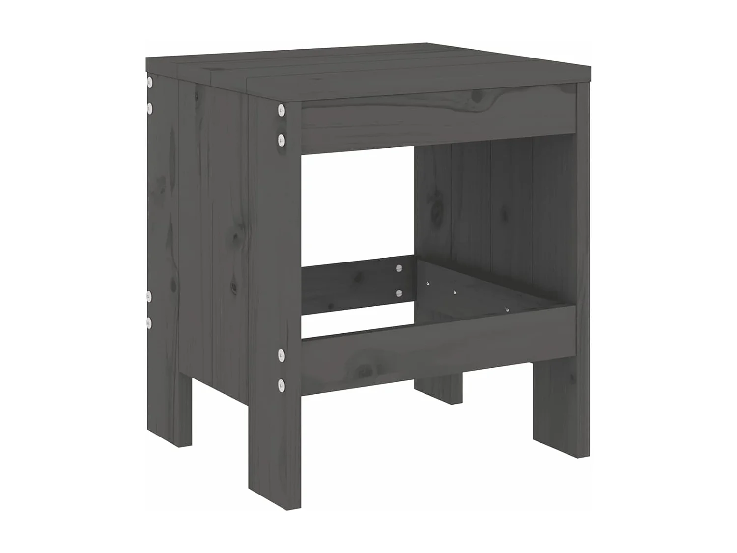 Tabourets de jardin 2 pcs gris 40x36x45 bois massif de pin