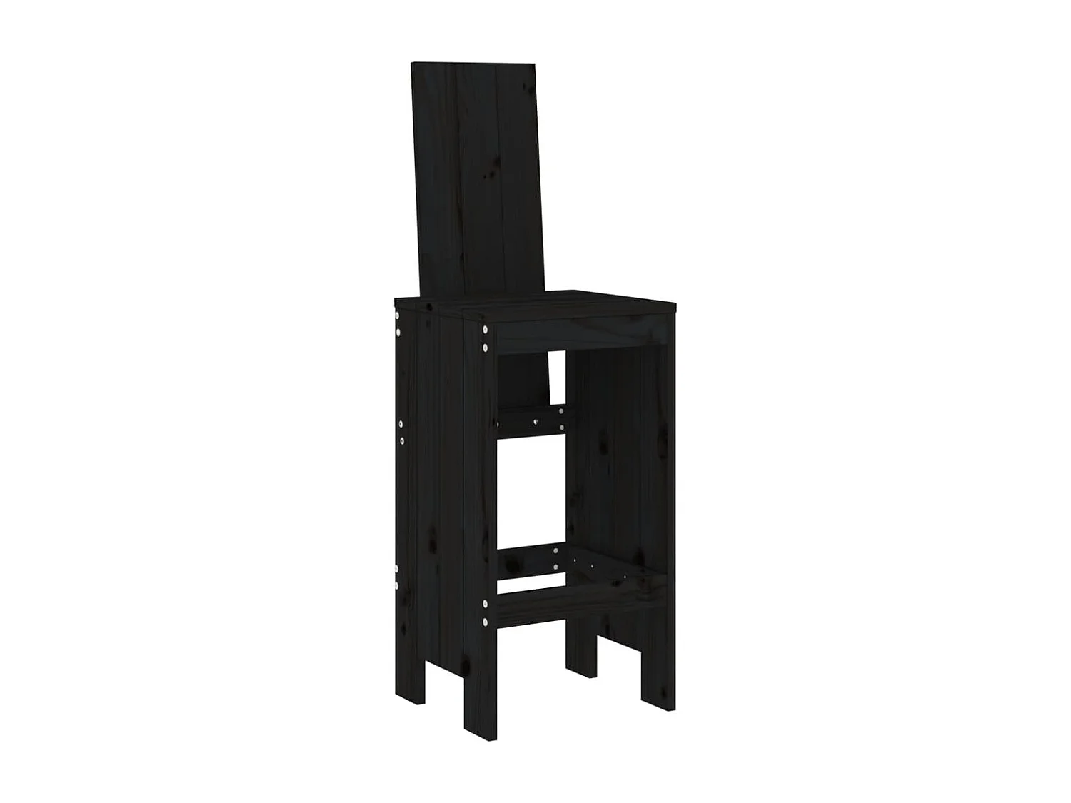 Tabourets de bar 2 pcs noir 40x42x120 bois massif de pin