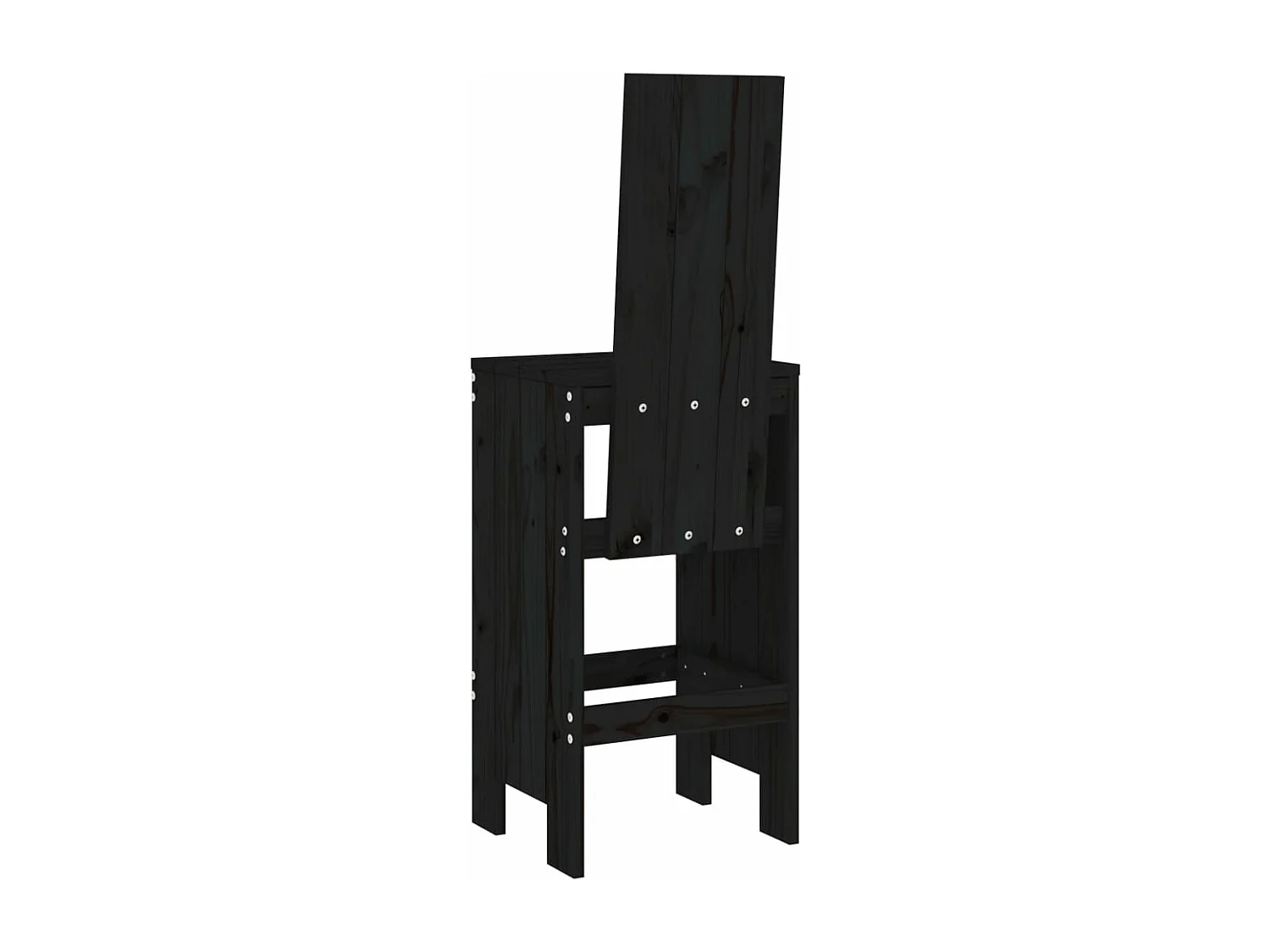 Tabourets de bar 2 pcs noir 40x42x120 bois massif de pin