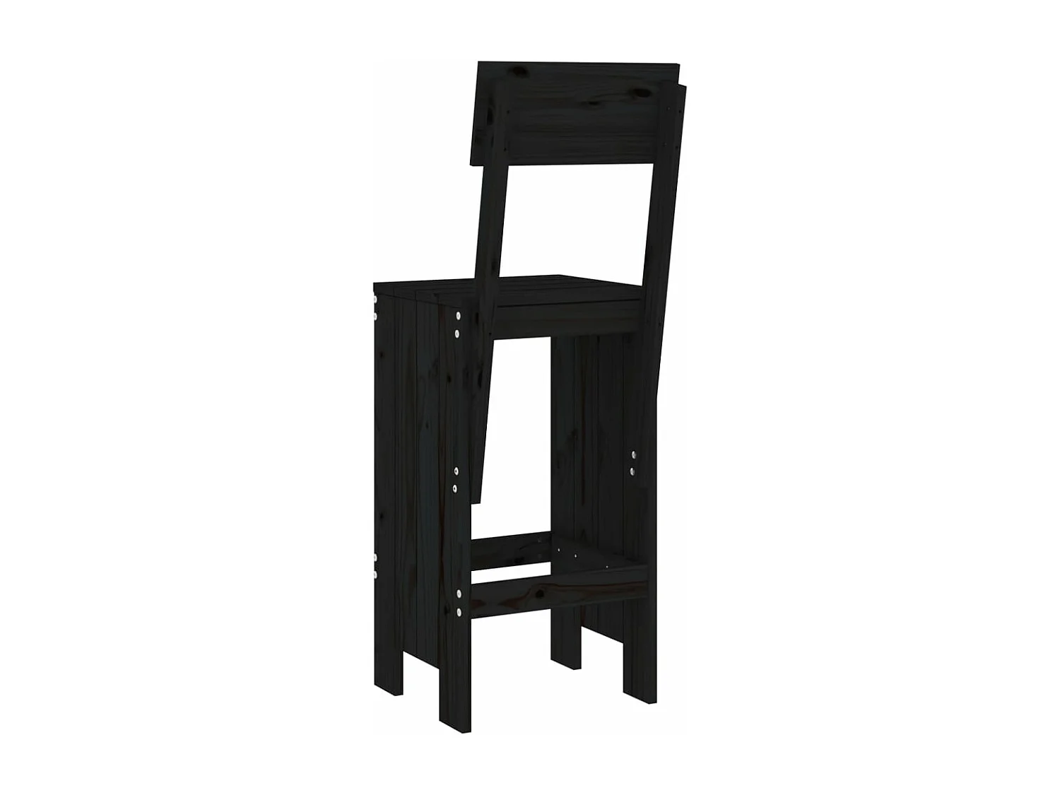 Tabourets de bar 2 pcs noir 40x48,5x115,5 bois massif de pin