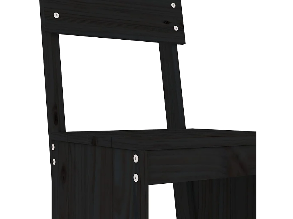 Tabourets de bar 2 pcs noir 40x48,5x115,5 bois massif de pin