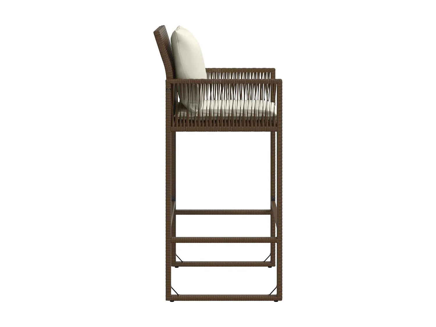 Tabourets de bar jardin coussins lot de 2 marron résine tressée