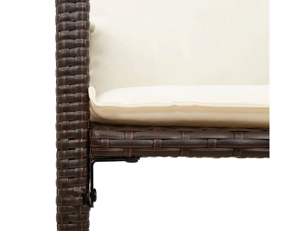 Tabourets de bar jardin coussins lot de 2 marron résine tressée