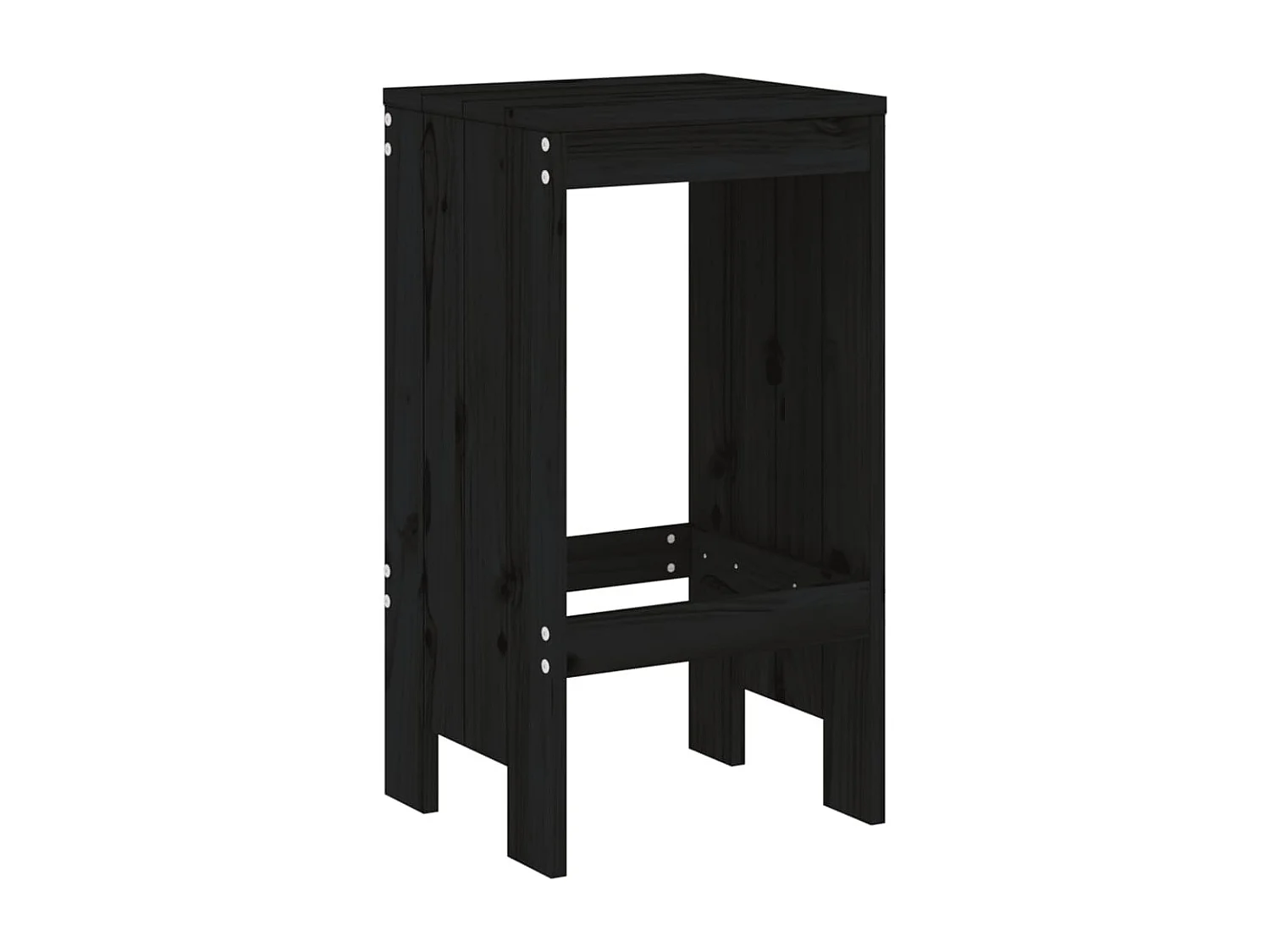 Tabourets de bar 2 pcs noir 40x36x75 bois massif de pin
