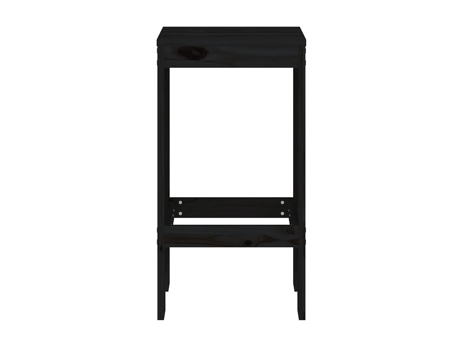 Tabourets de bar 2 pcs noir 40x36x75 bois massif de pin
