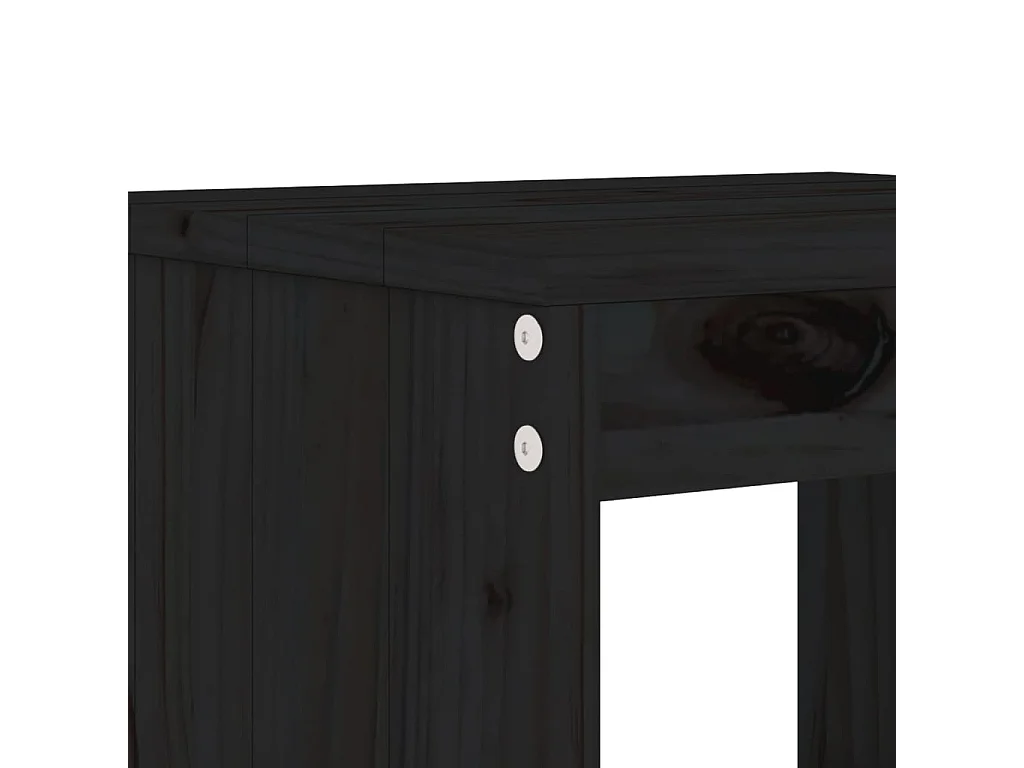 Tabourets de bar 2 pcs noir 40x36x75 bois massif de pin