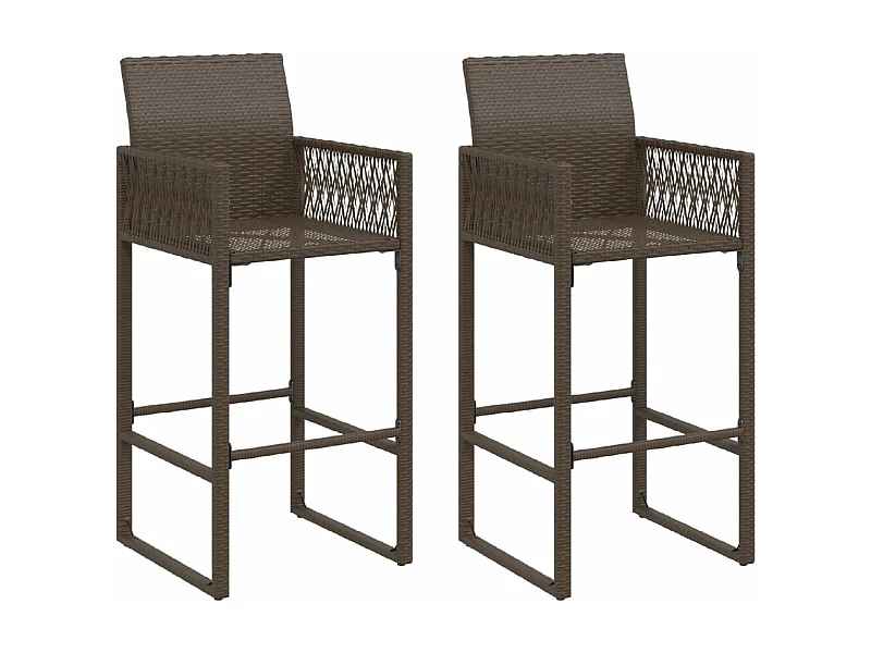 Tabourets de bar de jardin lot de 2 marron résine tressée