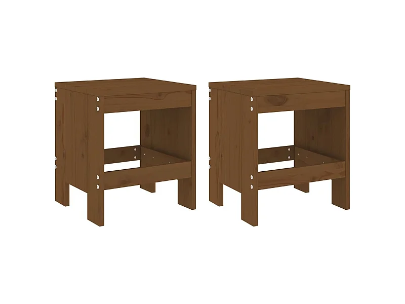 Tabourets de jardin 2 pcs marron miel 40x36x45 pin massif