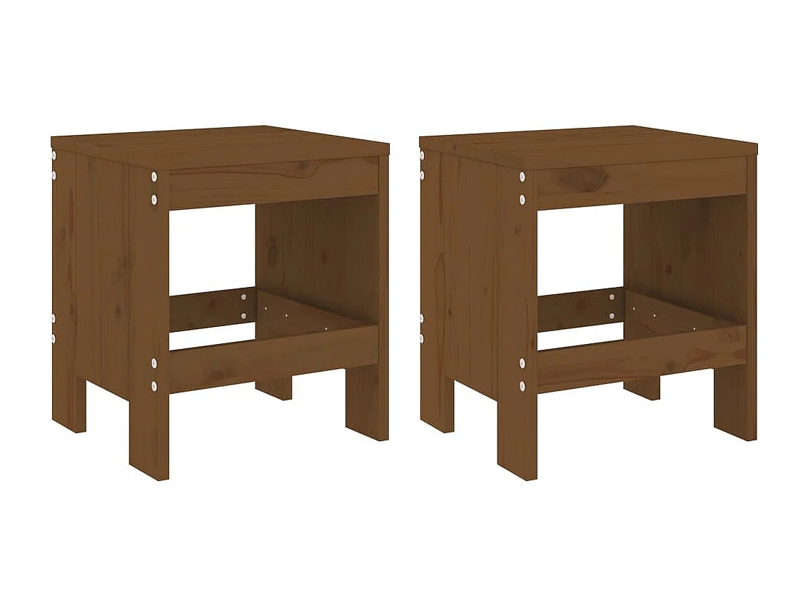 Tabourets de jardin 2 pcs marron miel 40x36x45 pin massif