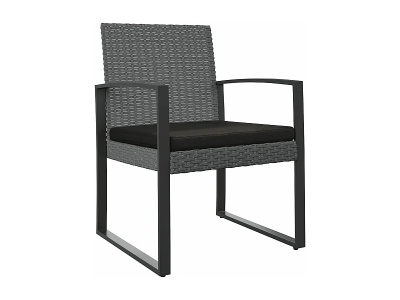 Chaises à manger de jardin lot de 2 gris foncé rotin PP