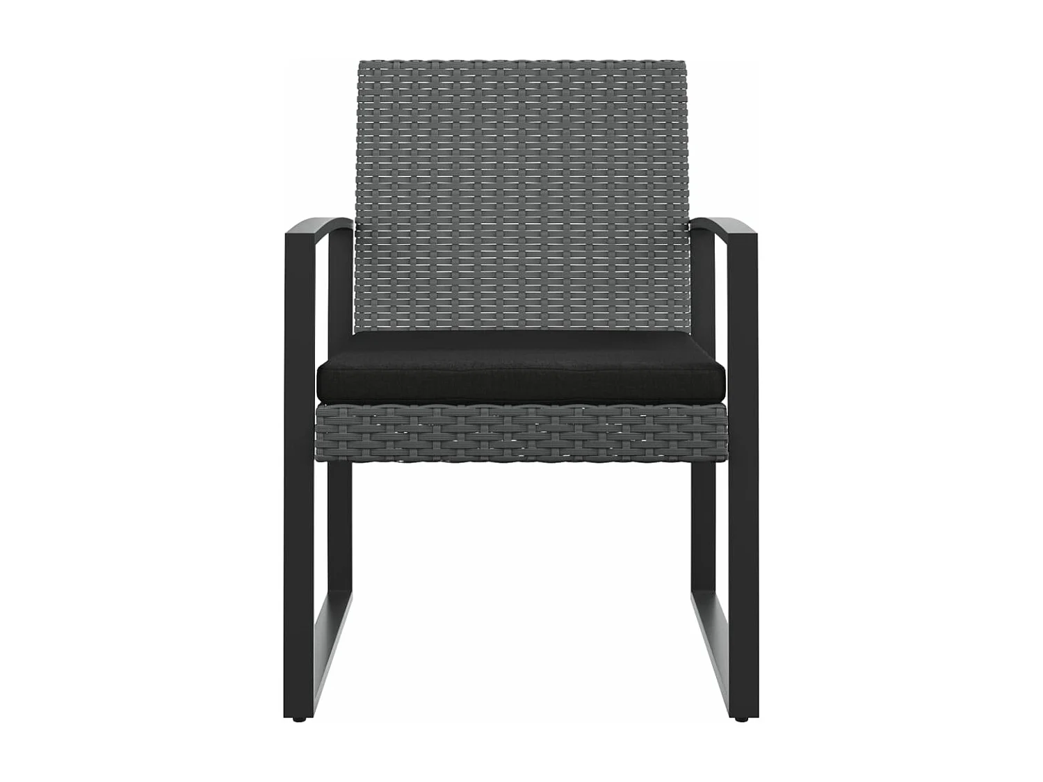 Chaises à manger de jardin lot de 2 gris foncé rotin PP