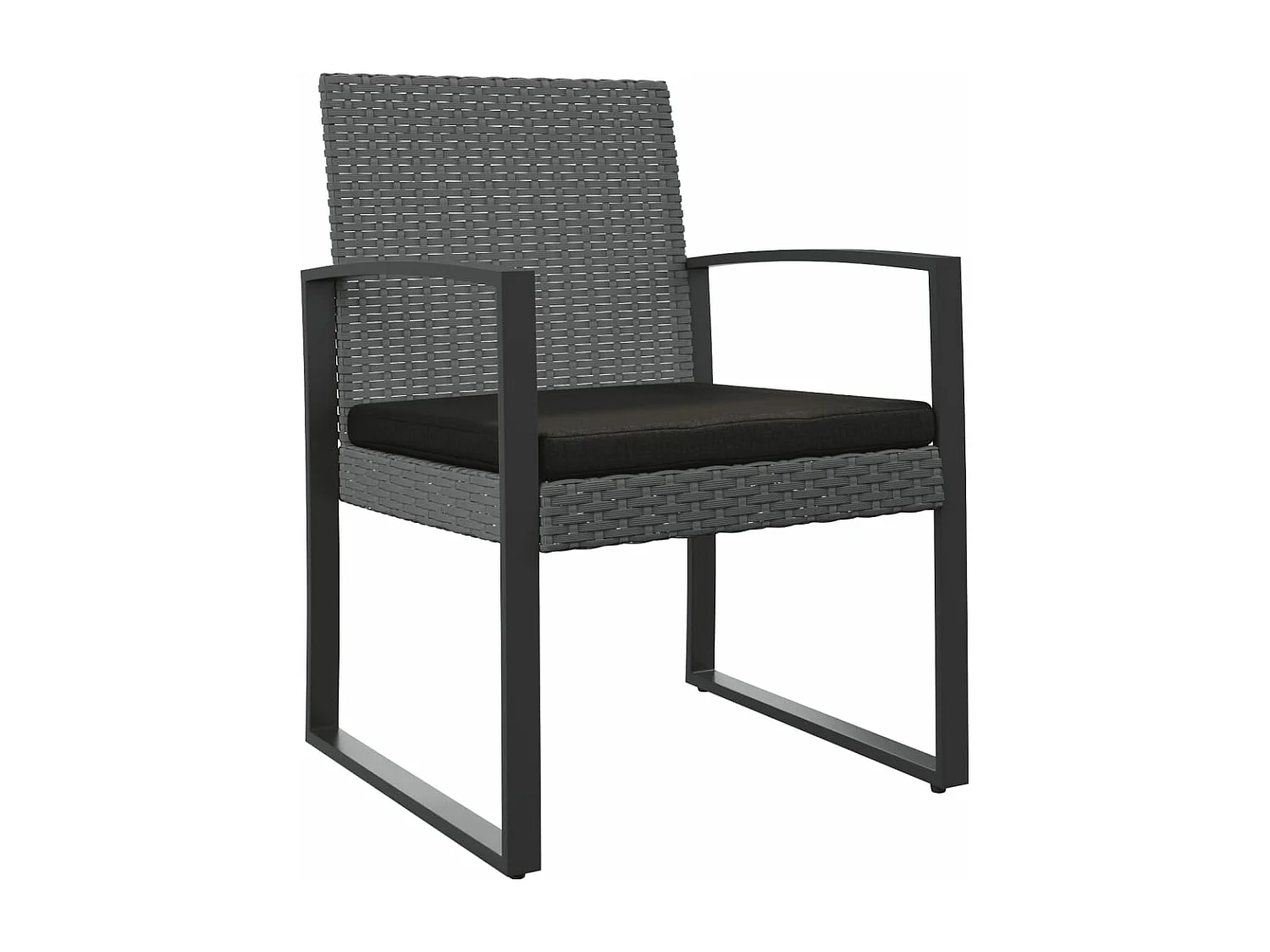 Chaises à manger de jardin lot de 2 gris foncé rotin PP