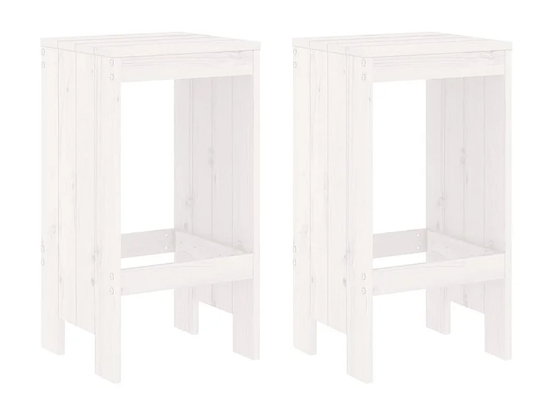 Tabourets de bar 2 pcs blanc 40x36x75 bois massif de pin