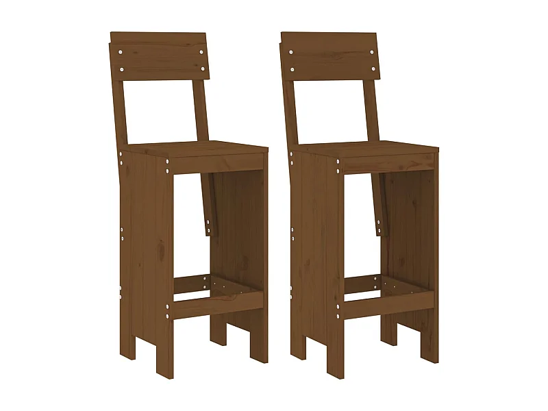 Tabourets 2 pcs marron miel 40x48,5x115,5 bois massif de pin