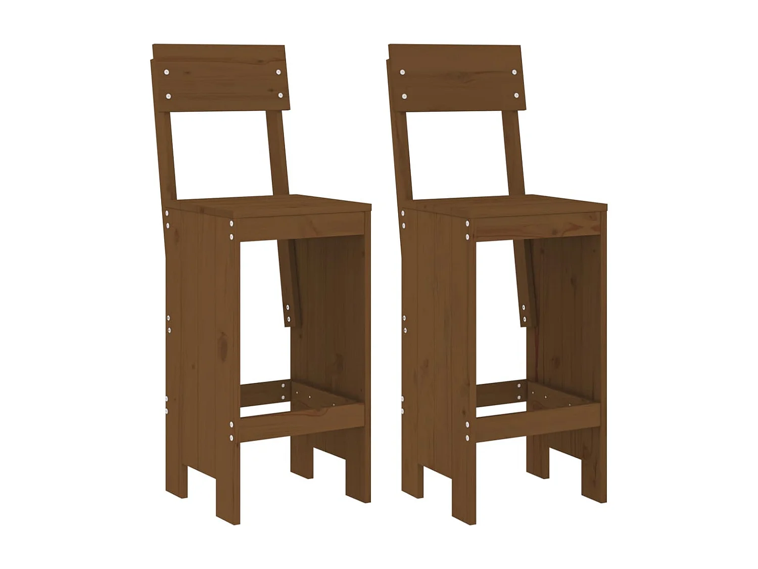 Tabourets 2 pcs marron miel 40x48,5x115,5 bois massif de pin