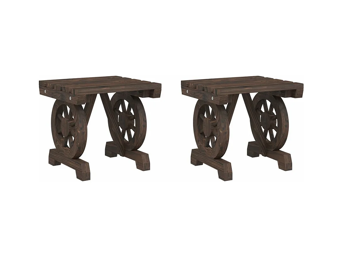 Repose-pieds de jardin 2 pcs bois de sapin massif