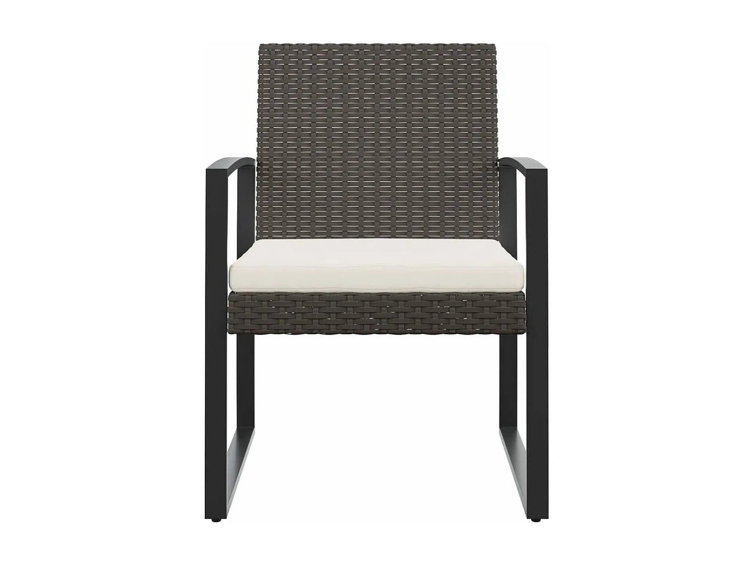 Chaises à manger de jardin lot de 2 marron rotin PP