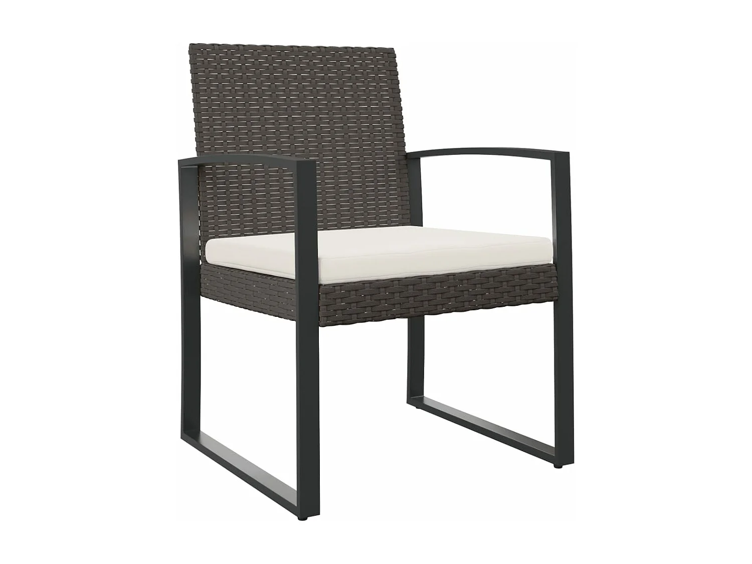 Chaises à manger de jardin lot de 2 marron rotin PP