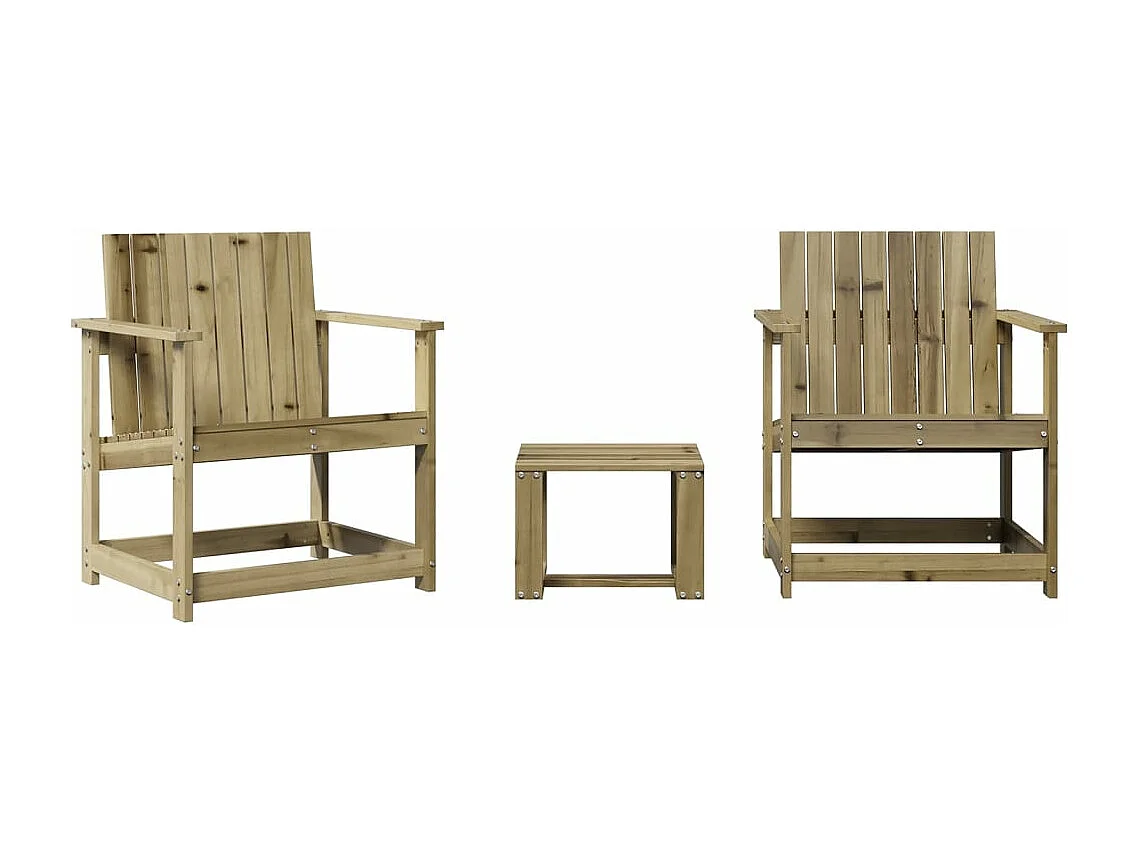 Salon de jardin 3 pcs bois de pin imprégné