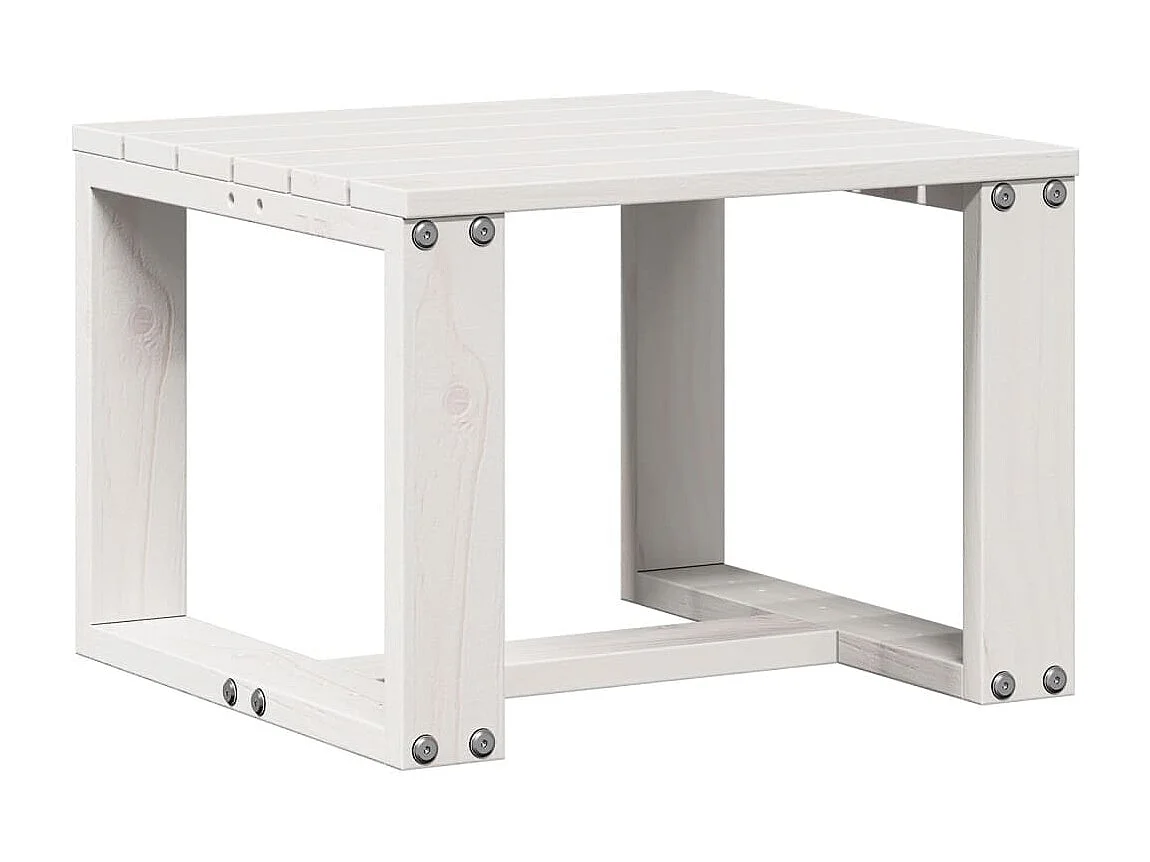 Salon de jardin 3 pcs blanc bois massif de pin