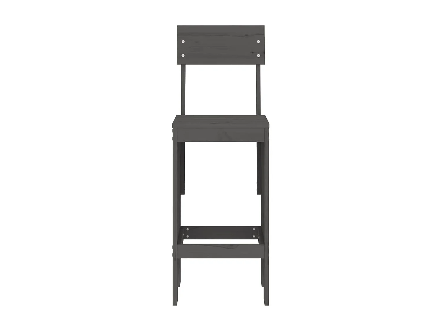 Tabourets de bar 2 pcs gris 40x48,5x115,5 bois massif de pin