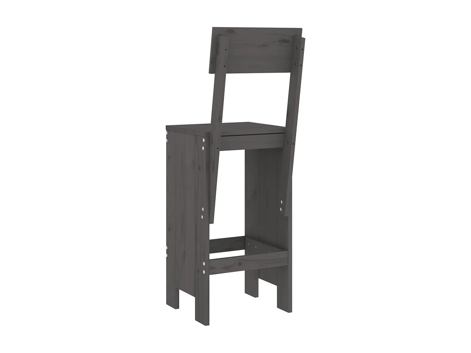 Tabourets de bar 2 pcs gris 40x48,5x115,5 bois massif de pin