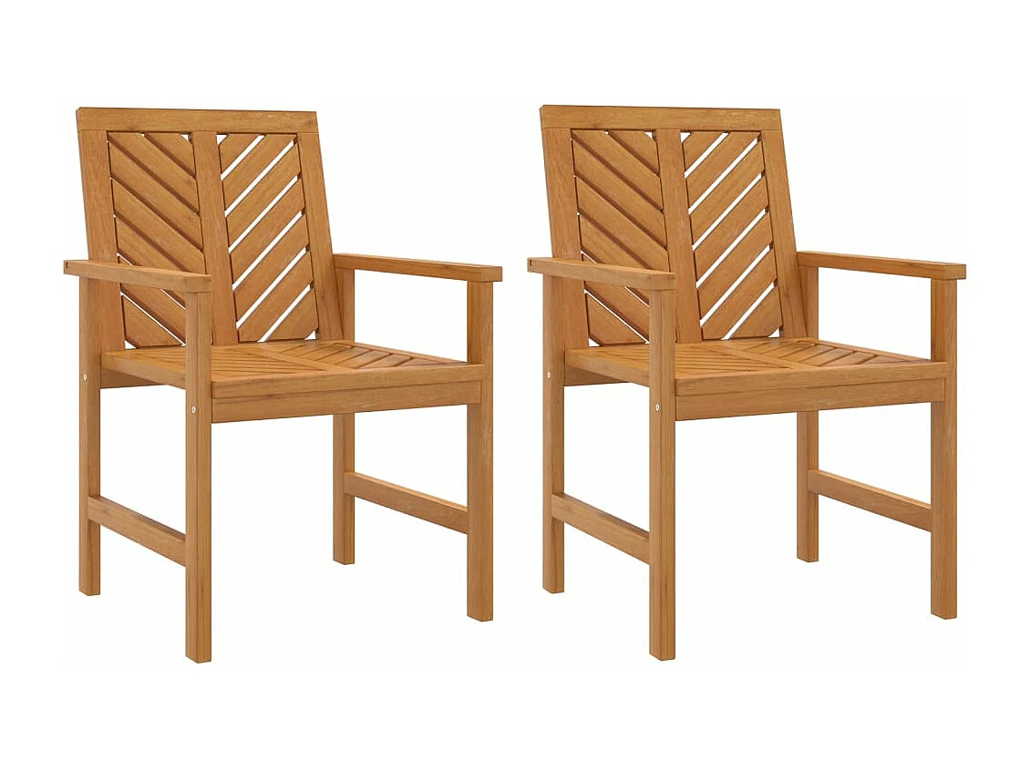 Chaises à dîner de jardin 2 pcs bois massif d'acacia