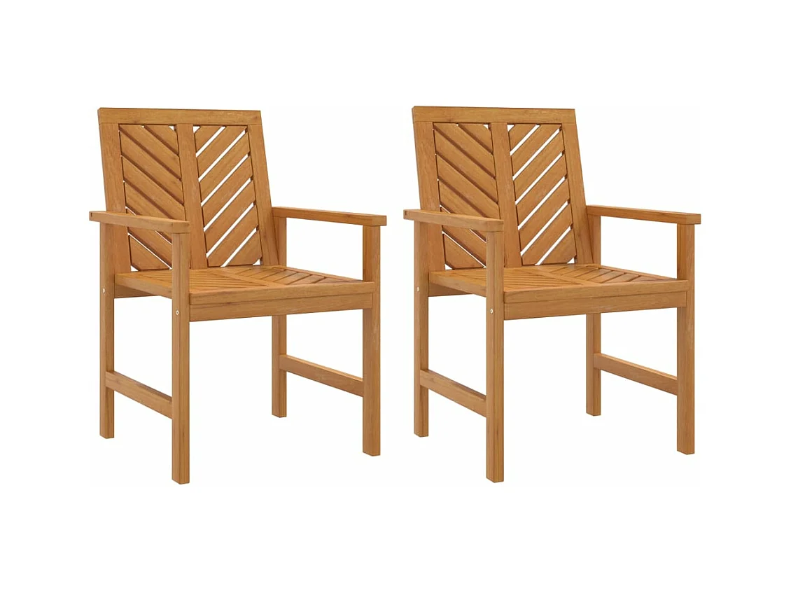 Chaises à dîner de jardin 2 pcs bois massif d'acacia