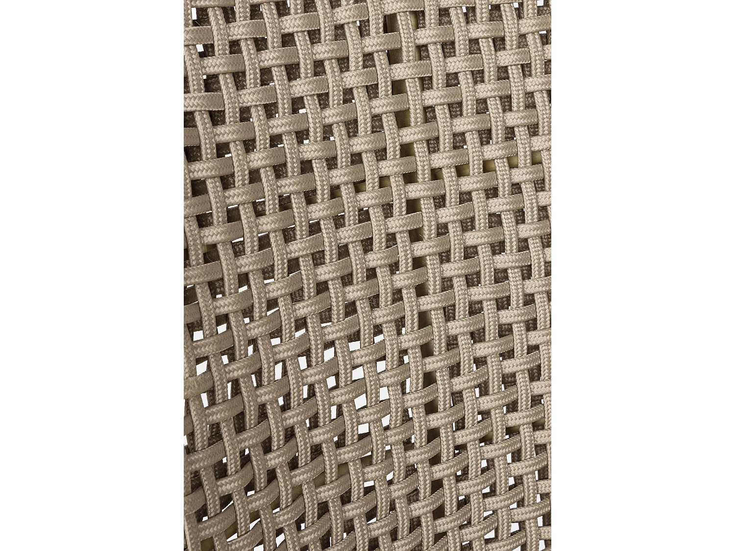 Fauteuil de jardin en tressage beige et pieds en bois de teck Peria - Lot de 2