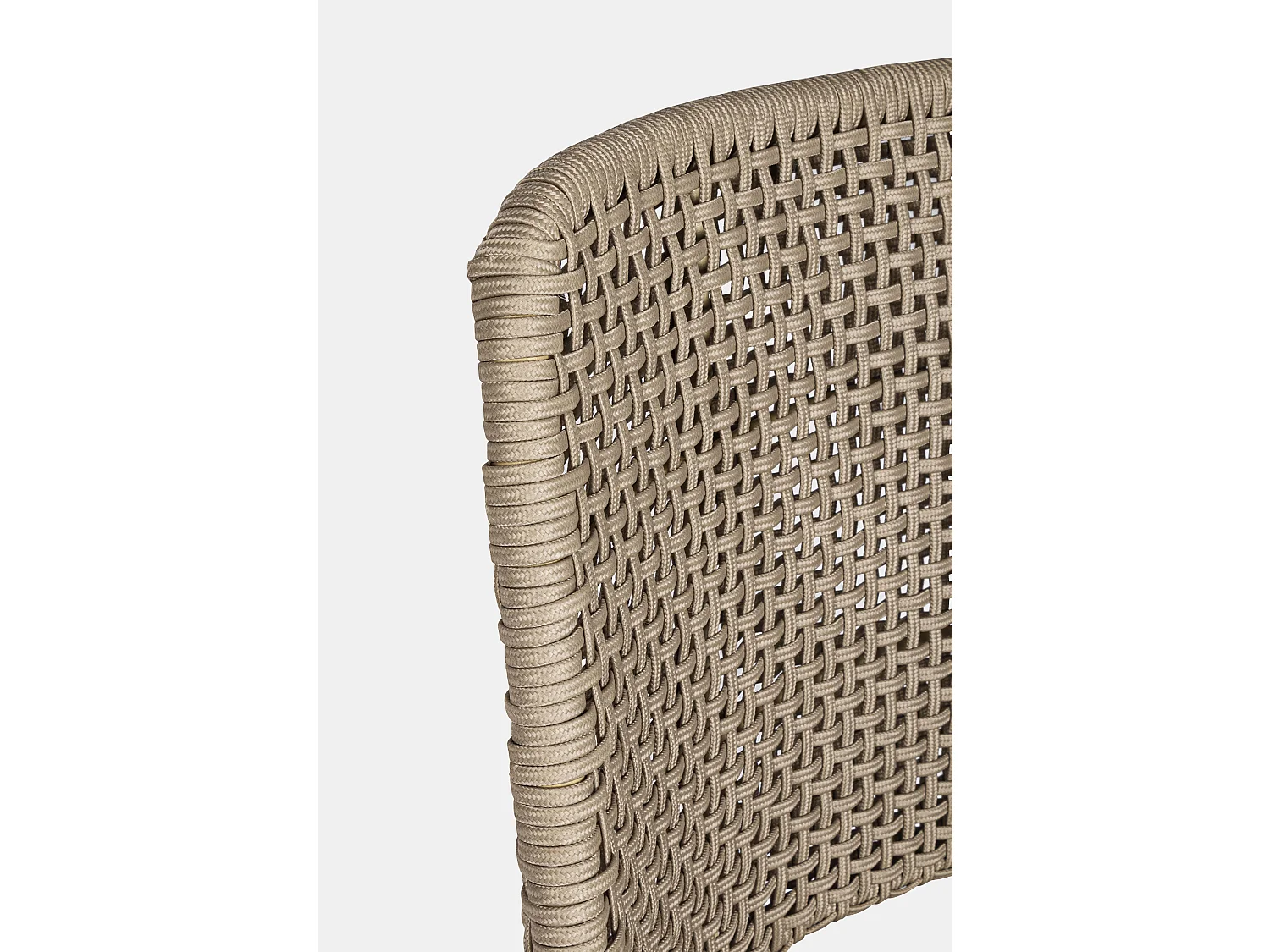 Fauteuil de jardin en tressage beige et pieds en bois de teck Peria - Lot de 2