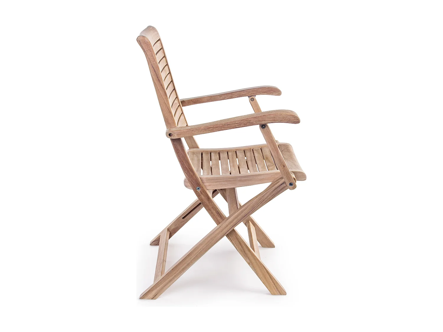 Fauteuil de jardin pliant bois teck naturel Marina - Lot de 2