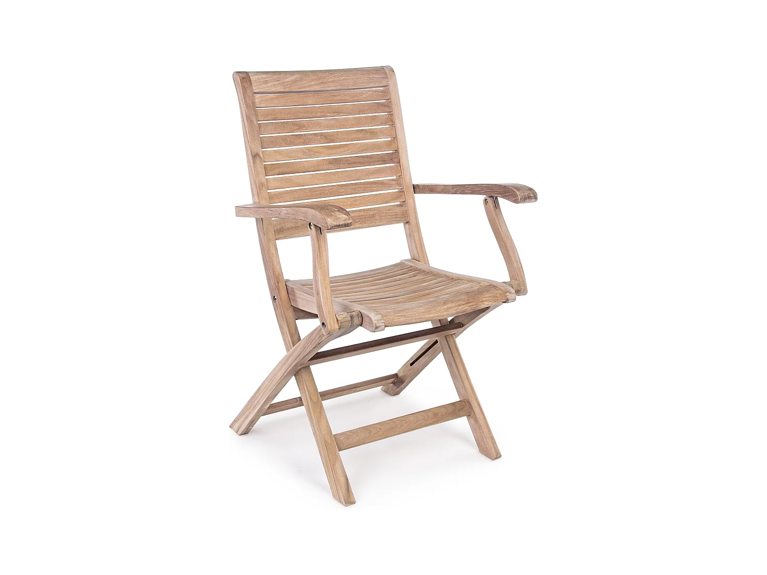 Fauteuil de jardin pliant bois teck naturel Marina - Lot de 2