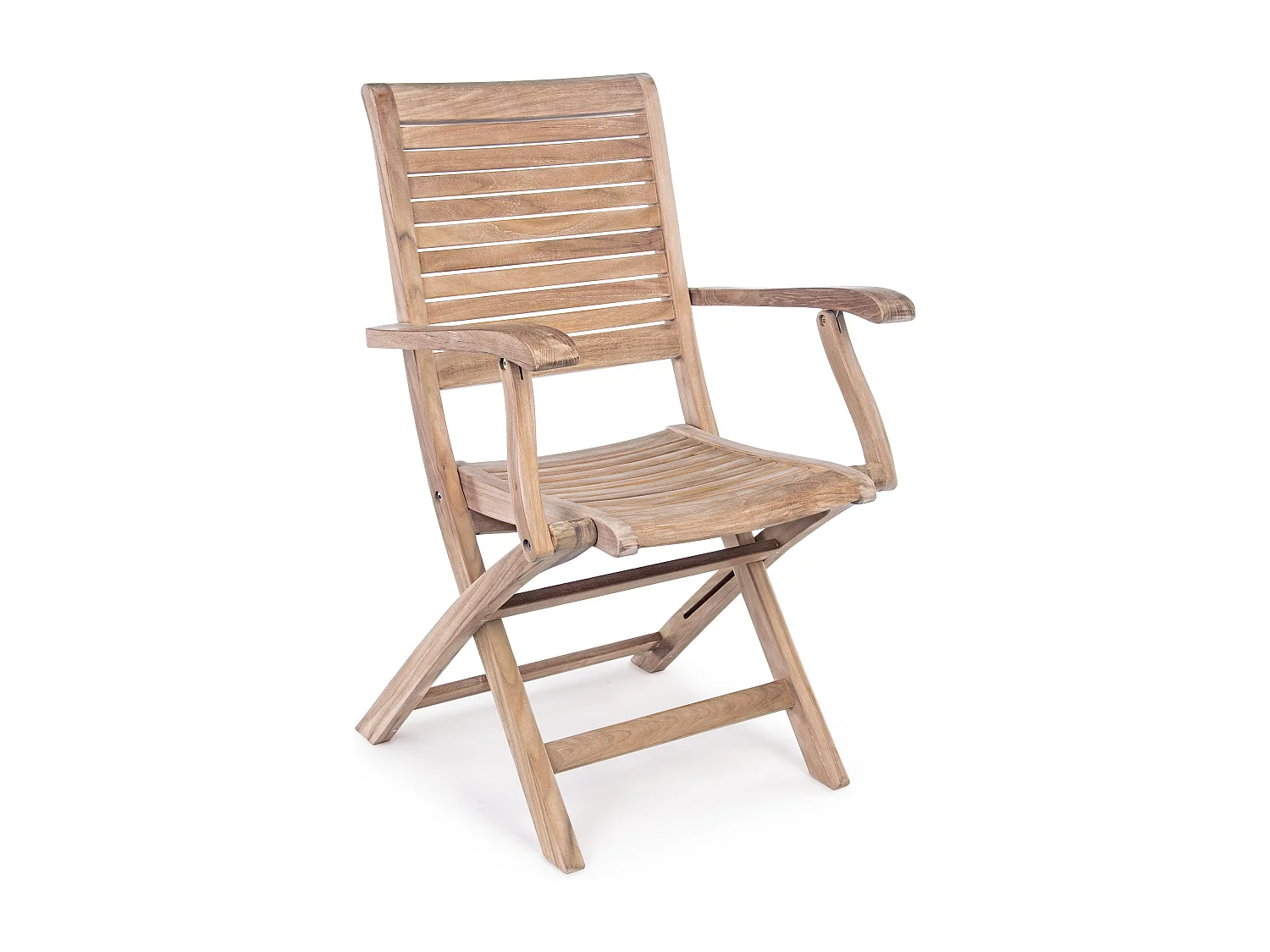 Fauteuil de jardin pliant bois teck naturel Marina - Lot de 2